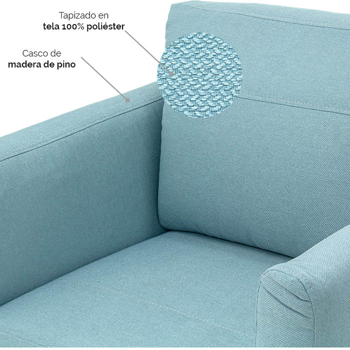 Sillon  Tela Azul Claro Iri | Sillones y Ottomanes | salas